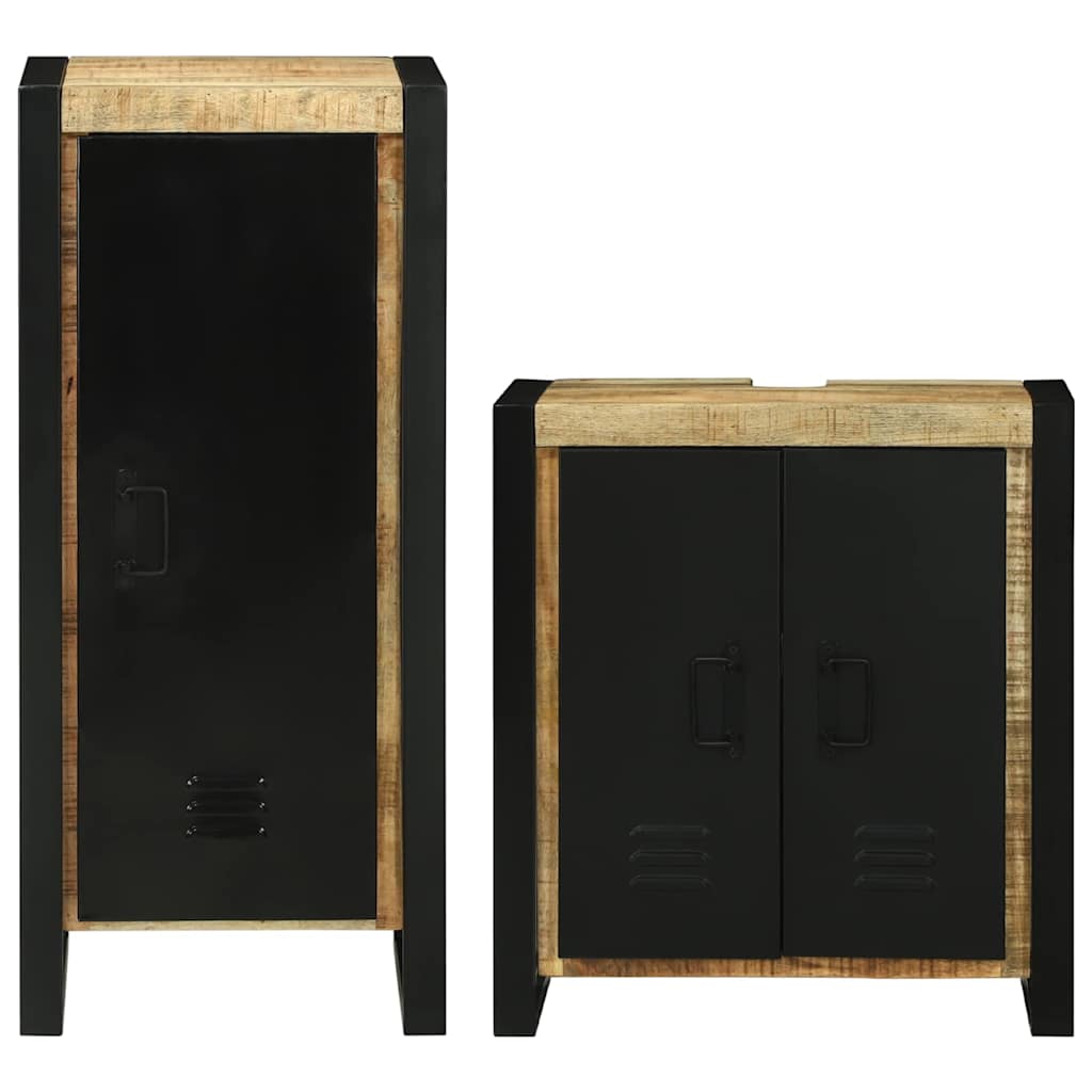 Bathroom Furniture Set With Door 2 Pcs Brown