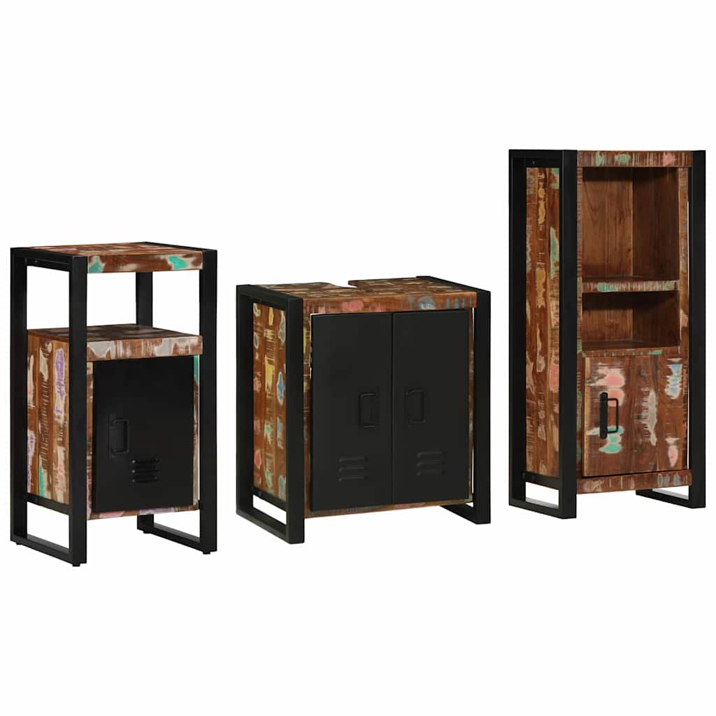 Bathroom Furniture Set 3 Pcs Multicolour