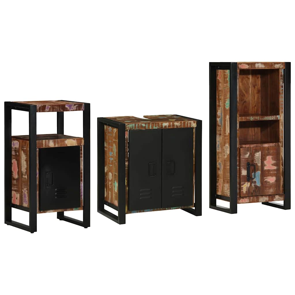 Bathroom Furniture Set 3 Pcs Multicolour