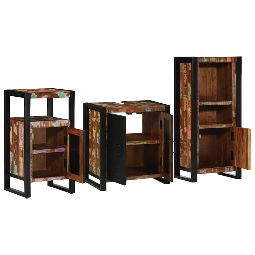 Bathroom Furniture Set 3 Pcs Multicolour