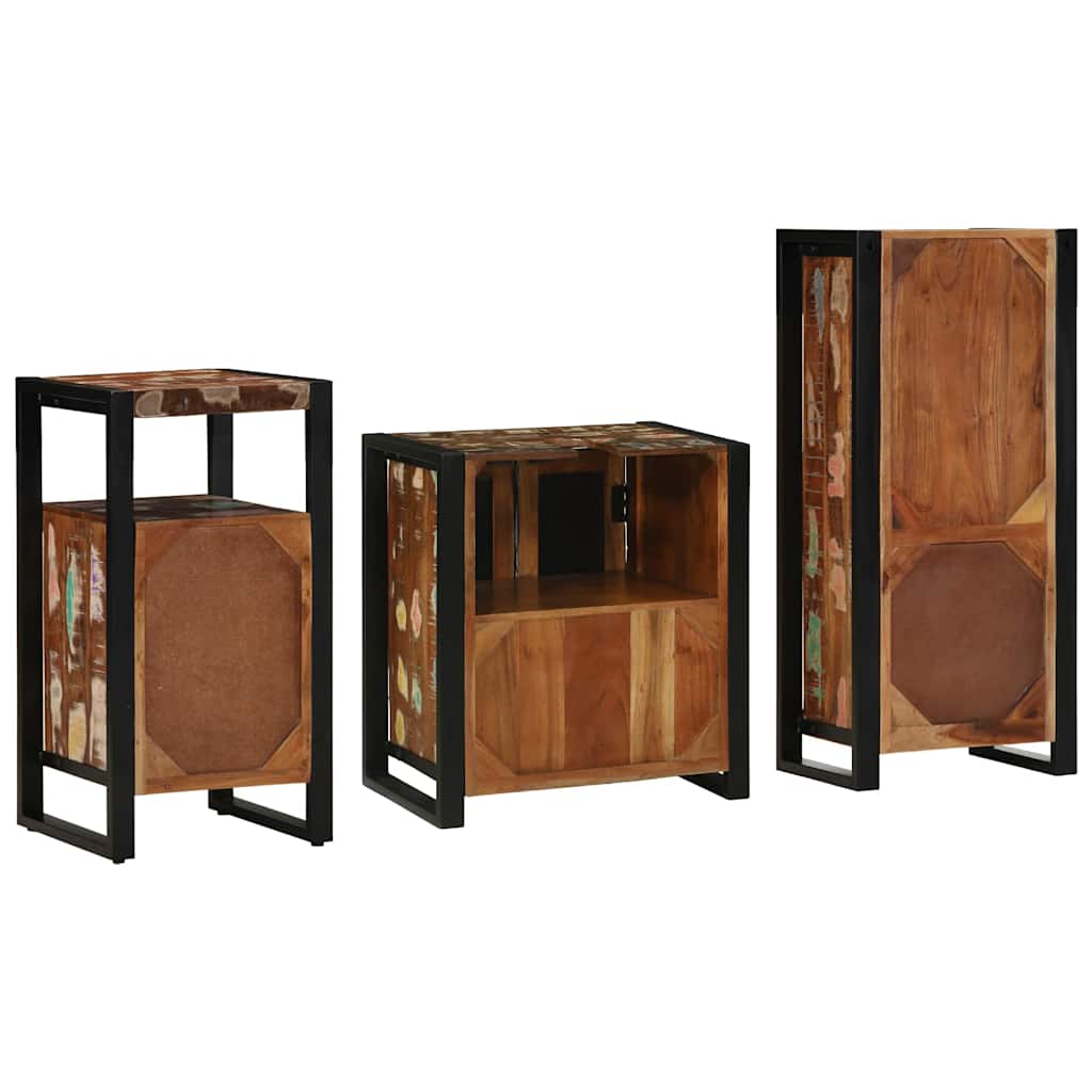 Bathroom Furniture Set 3 Pcs Multicolour