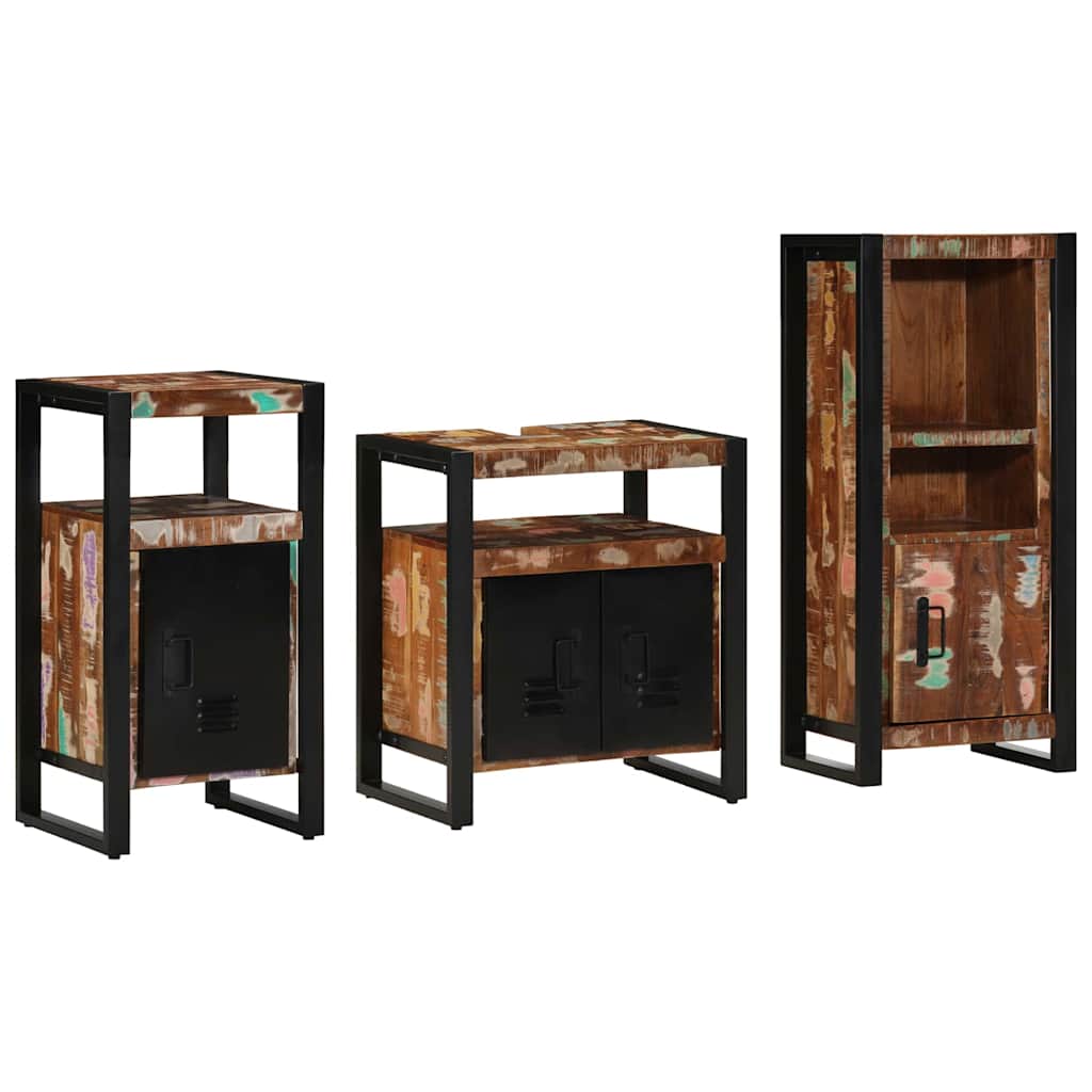 Bathroom Furniture Set 3 Pcs Multicolour