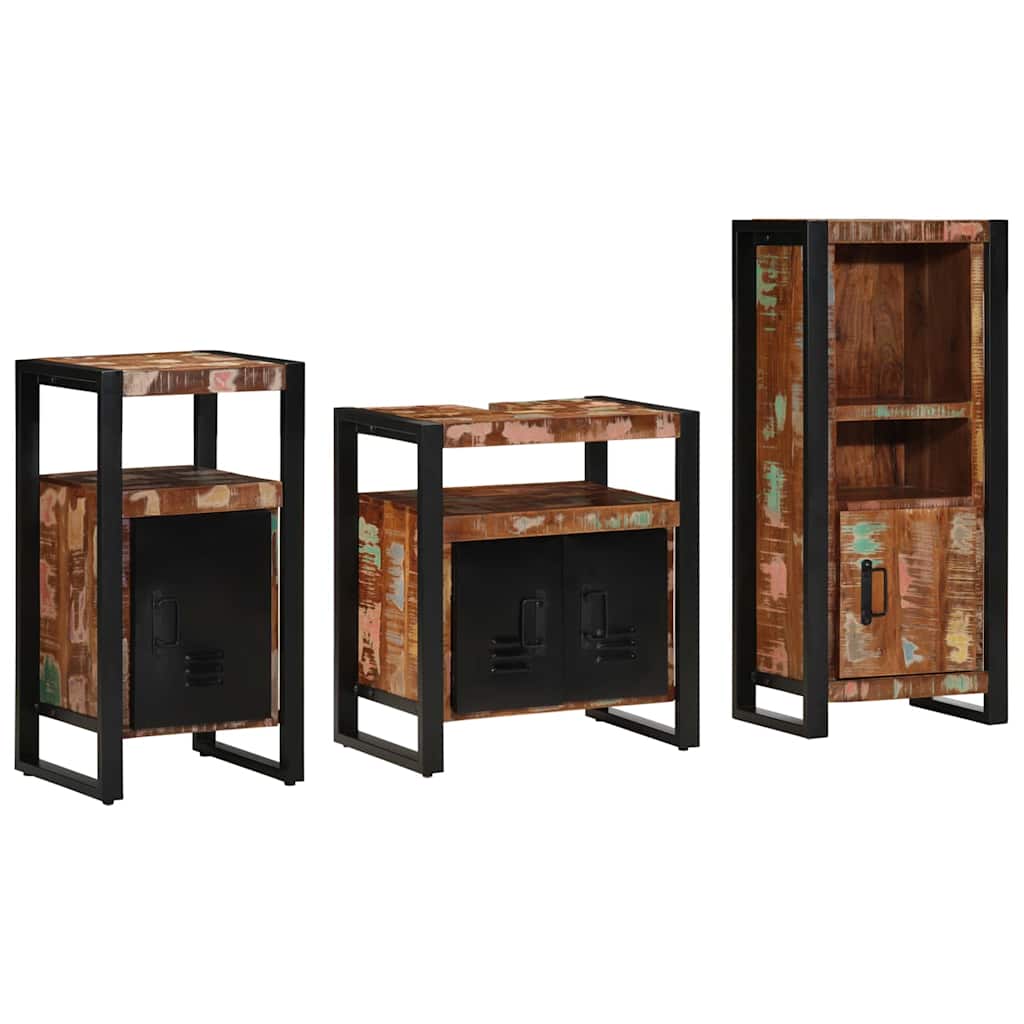 Bathroom Furniture Set 3 Pcs Multicolour