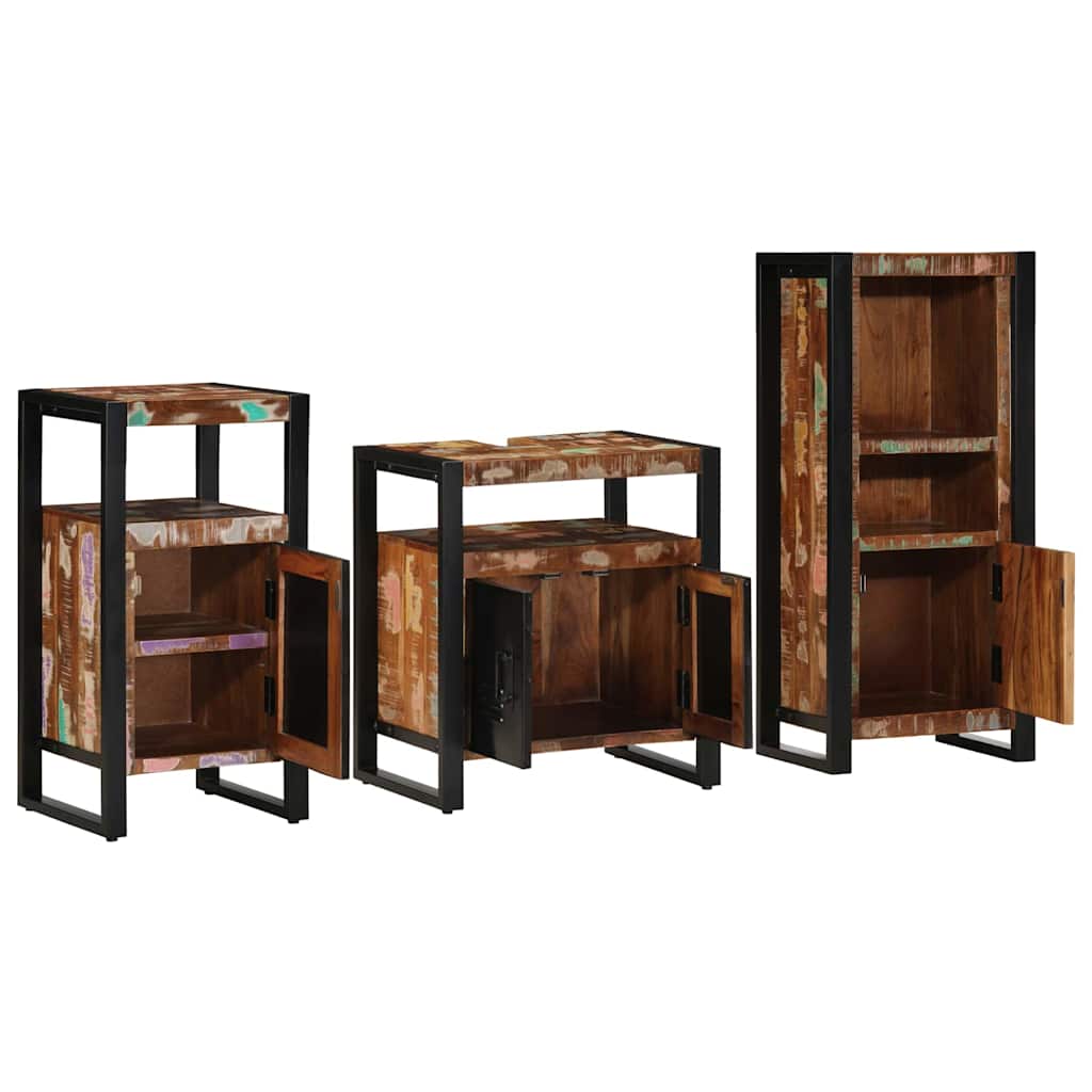 Bathroom Furniture Set 3 Pcs Multicolour