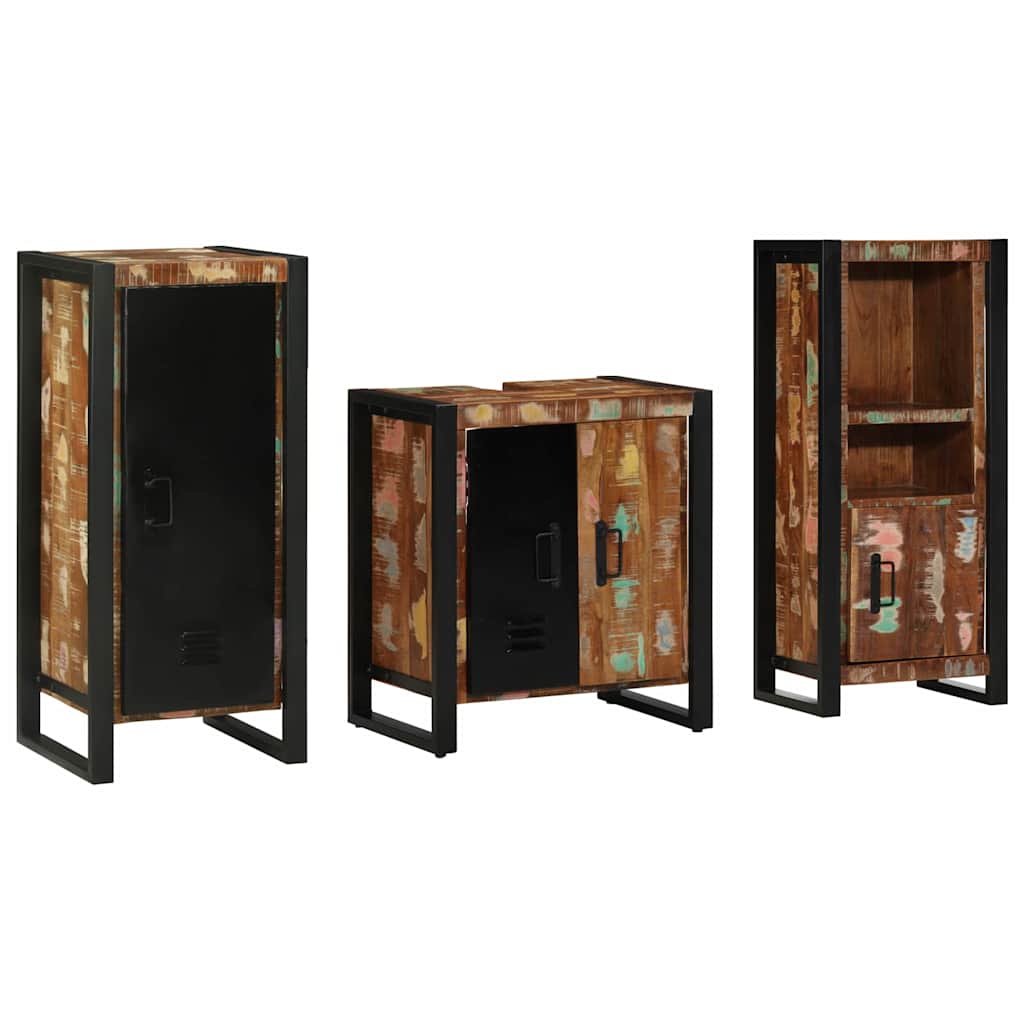 Bathroom Furniture Set 3 Pcs Multicolour