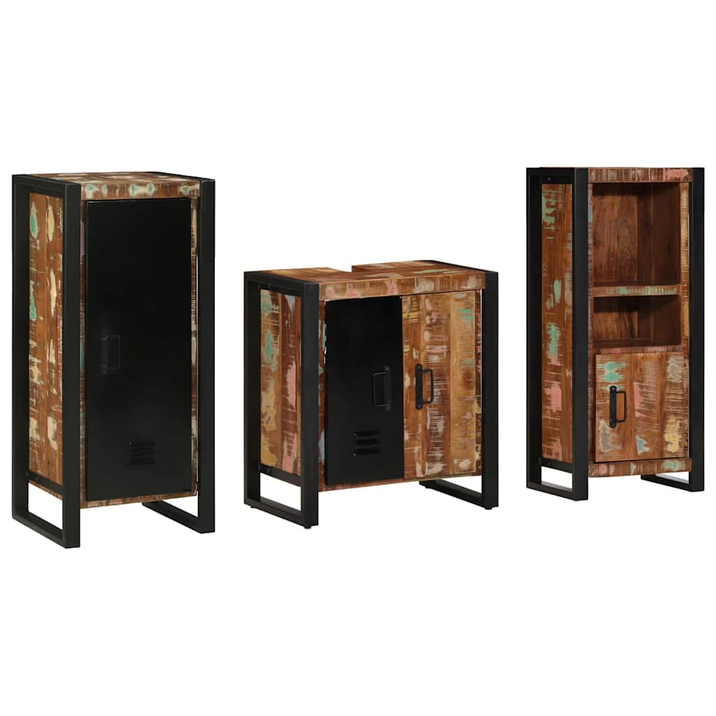 Bathroom Furniture Set 3 Pcs Multicolour