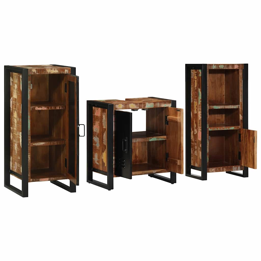 Bathroom Furniture Set 3 Pcs Multicolour