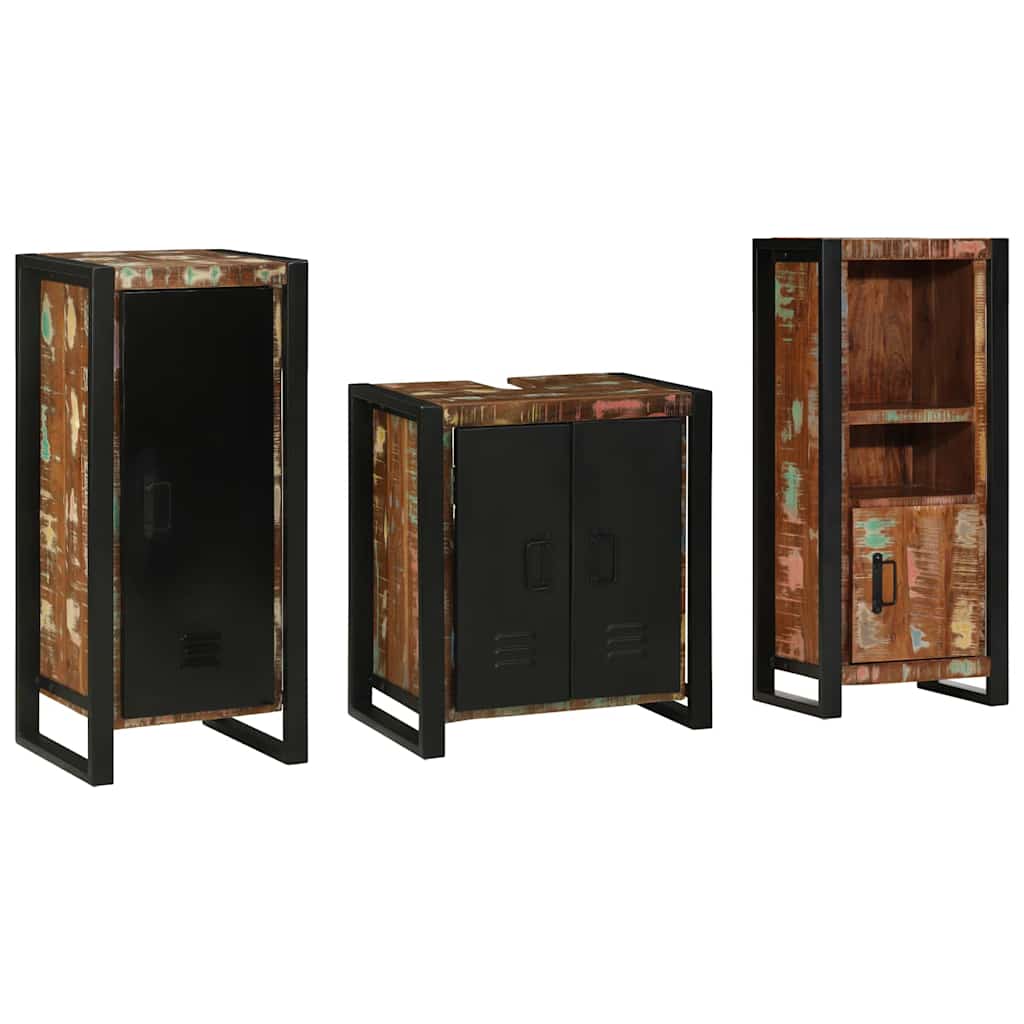 Bathroom Furniture Set 3 Pcs Multicolour