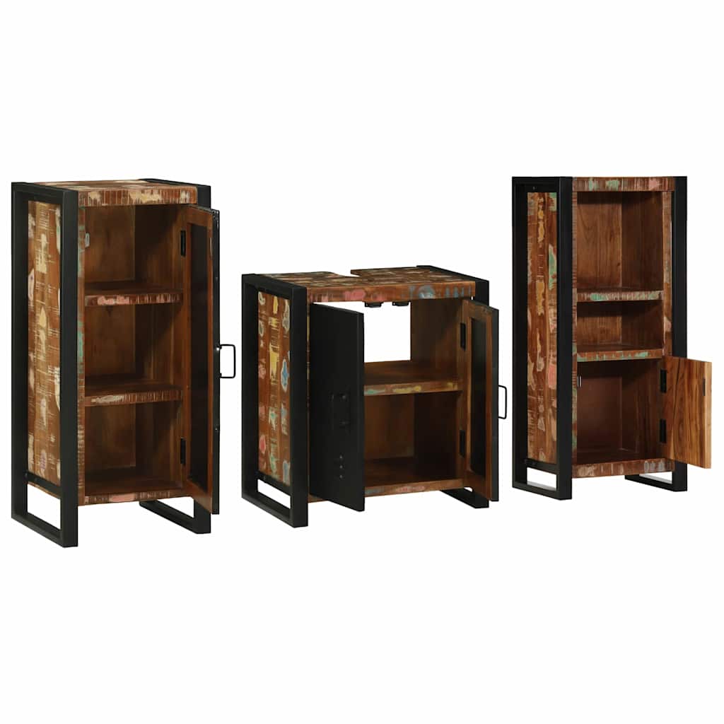 Bathroom Furniture Set 3 Pcs Multicolour