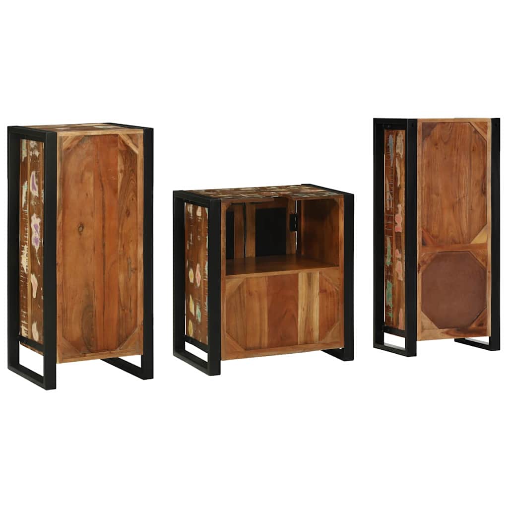 Bathroom Furniture Set 3 Pcs Multicolour