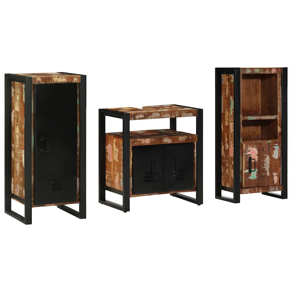 Bathroom Furniture Set 3 Pcs Multicolour