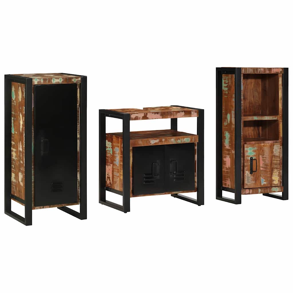 Bathroom Furniture Set 3 Pcs Multicolour
