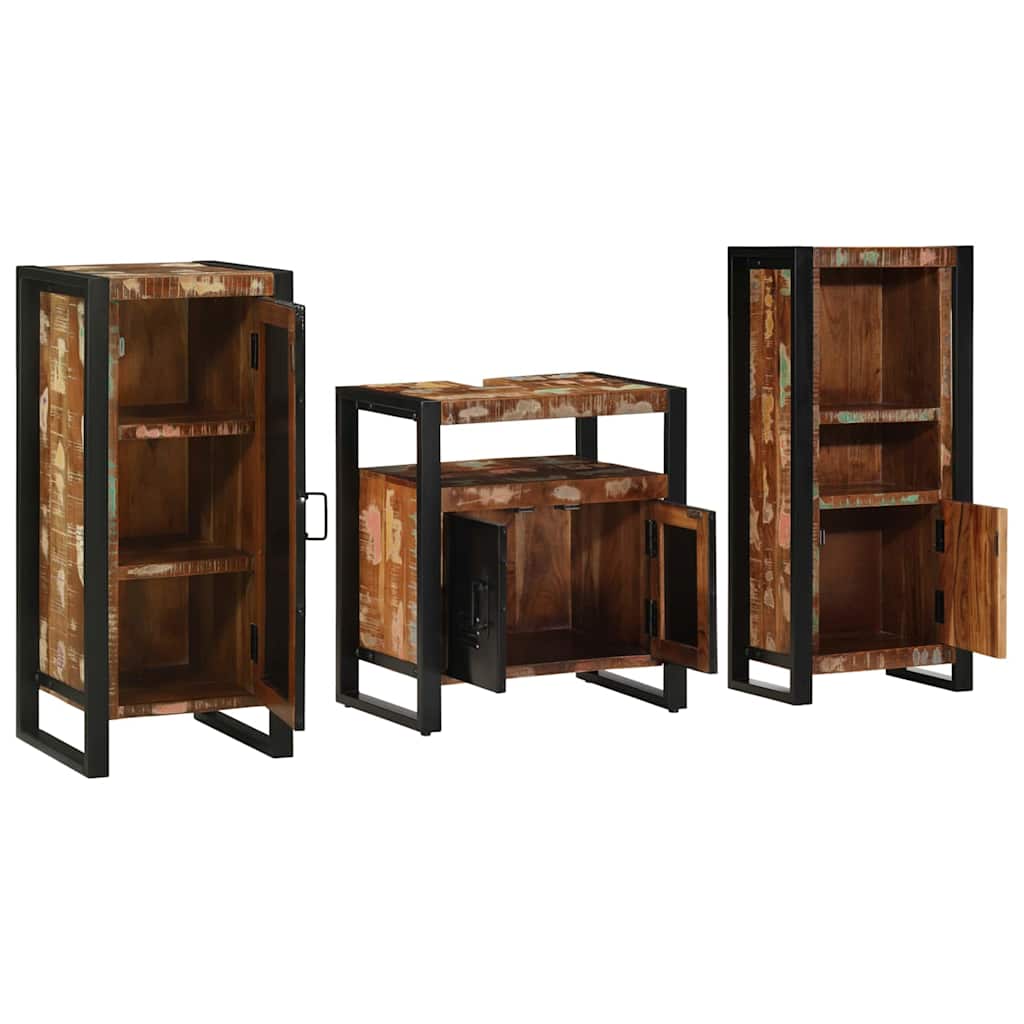 Bathroom Furniture Set 3 Pcs Multicolour