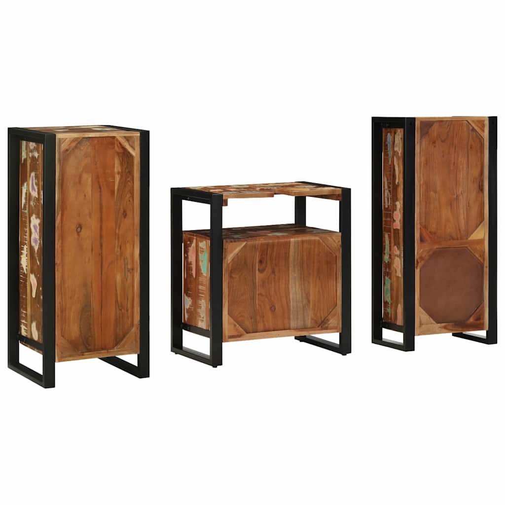 Bathroom Furniture Set 3 Pcs Multicolour