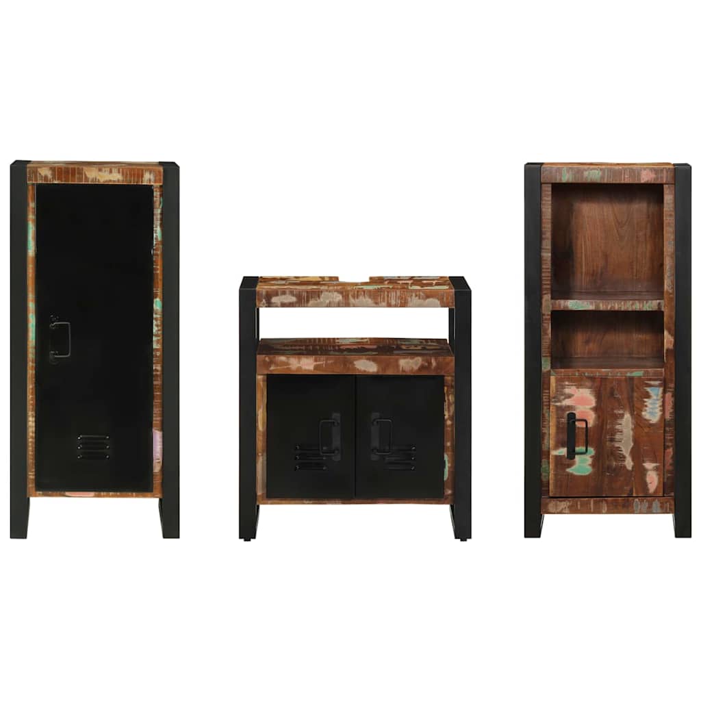 Bathroom Furniture Set 3 Pcs Multicolour