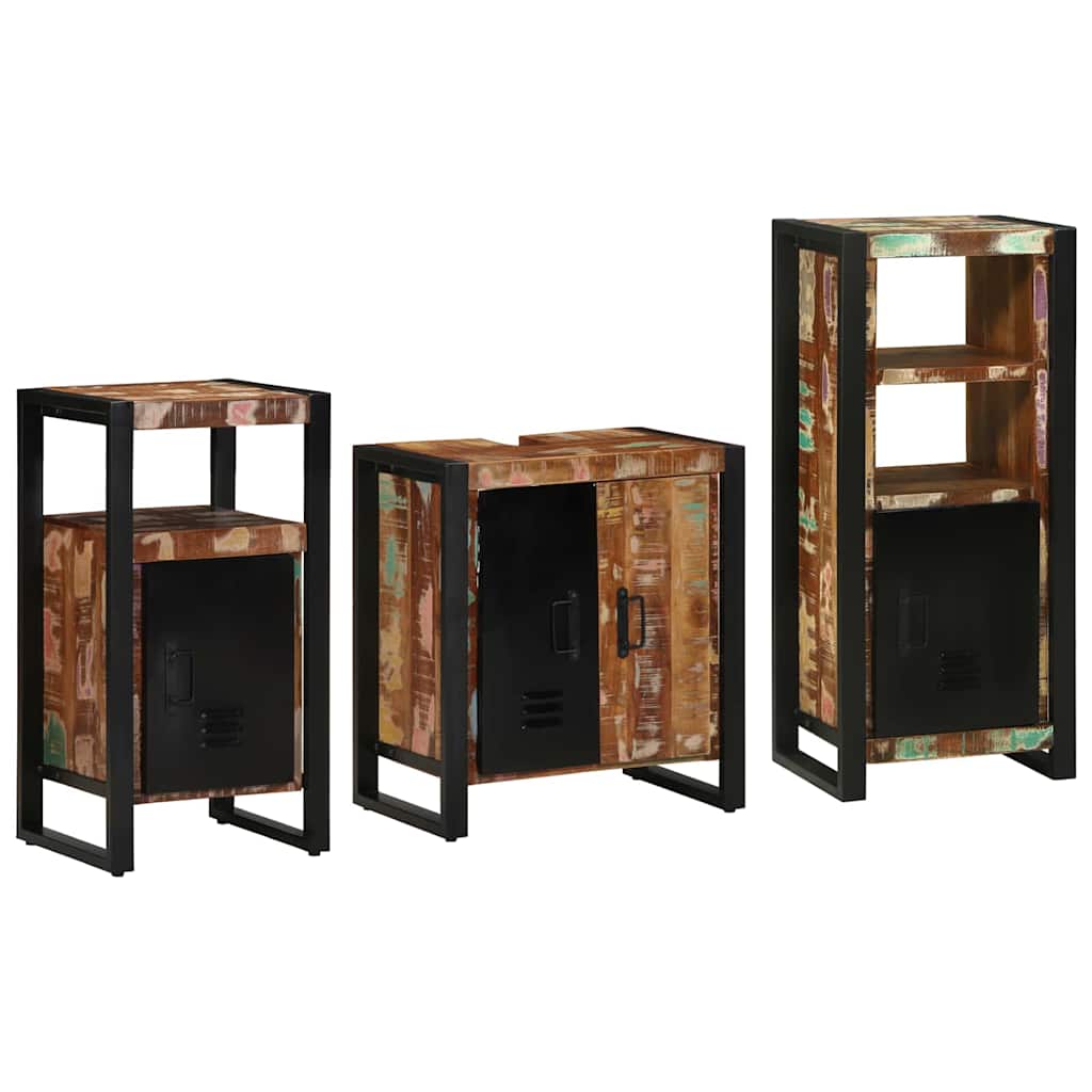 Bathroom Furniture Set 3 Pcs Multicolour