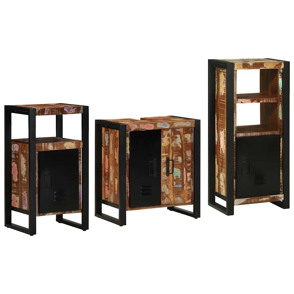 Bathroom Furniture Set 3 Pcs Multicolour