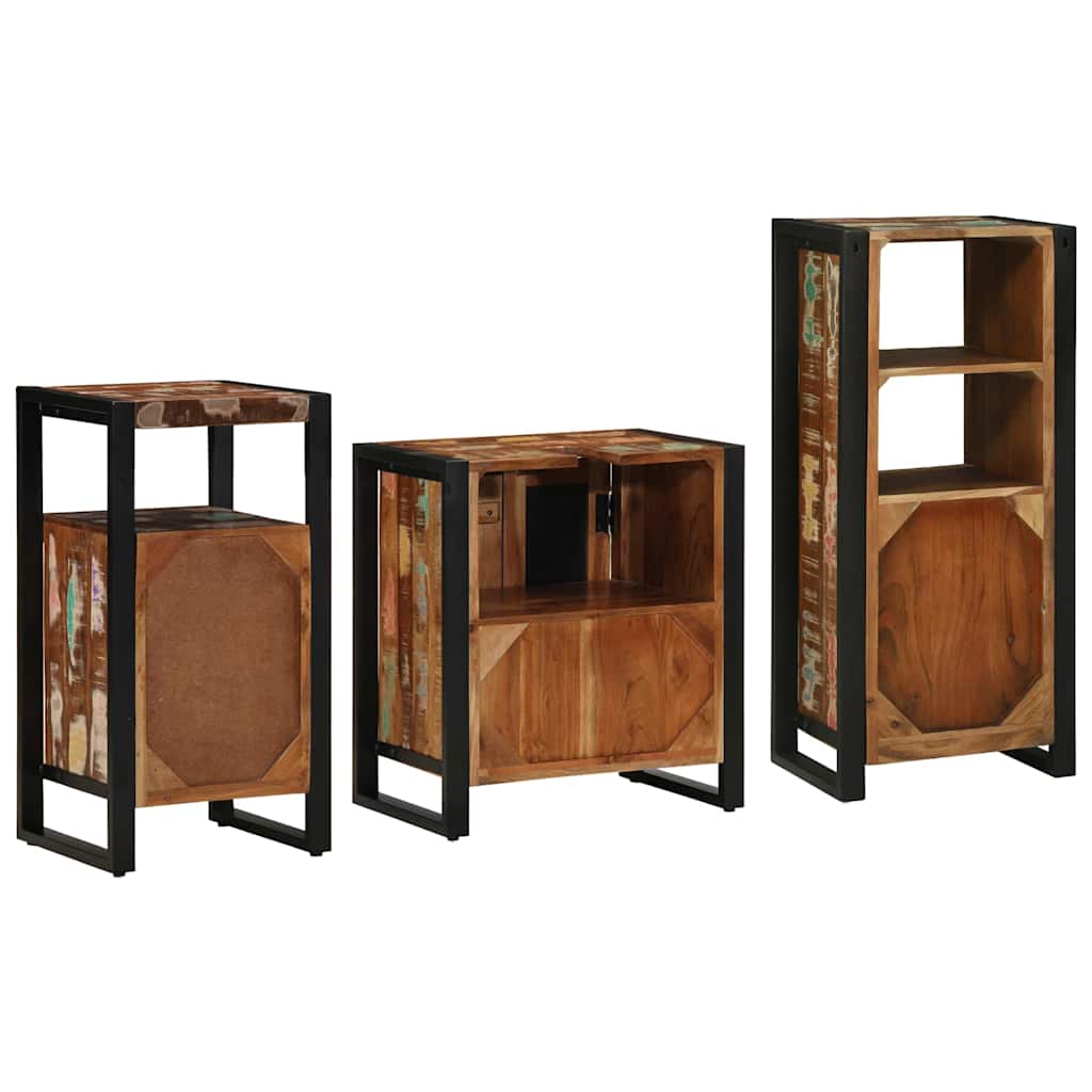 Bathroom Furniture Set 3 Pcs Multicolour