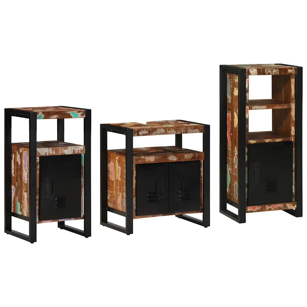 Bathroom Furniture Set 3 Pcs Multicolour