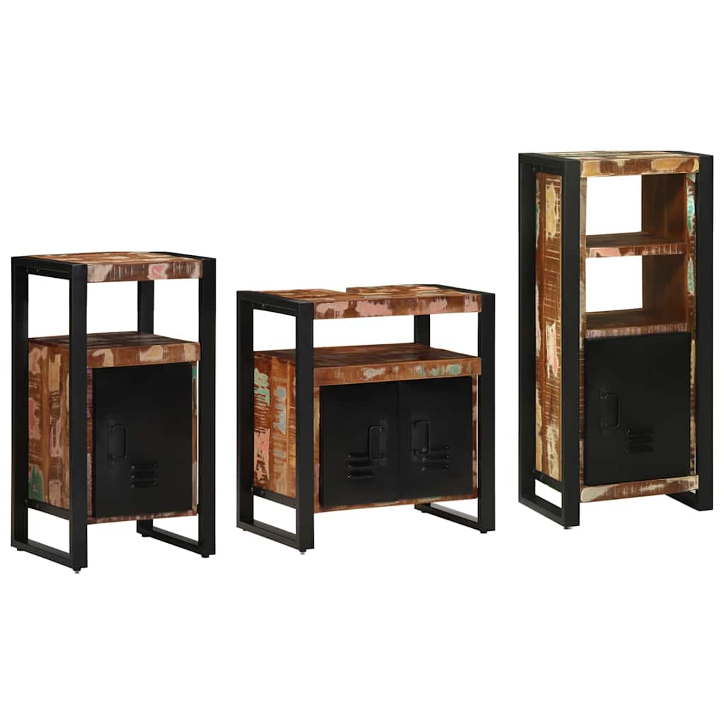 Bathroom Furniture Set 3 Pcs Multicolour