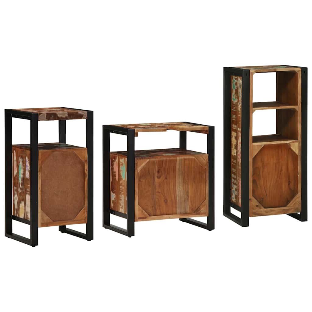 Bathroom Furniture Set 3 Pcs Multicolour