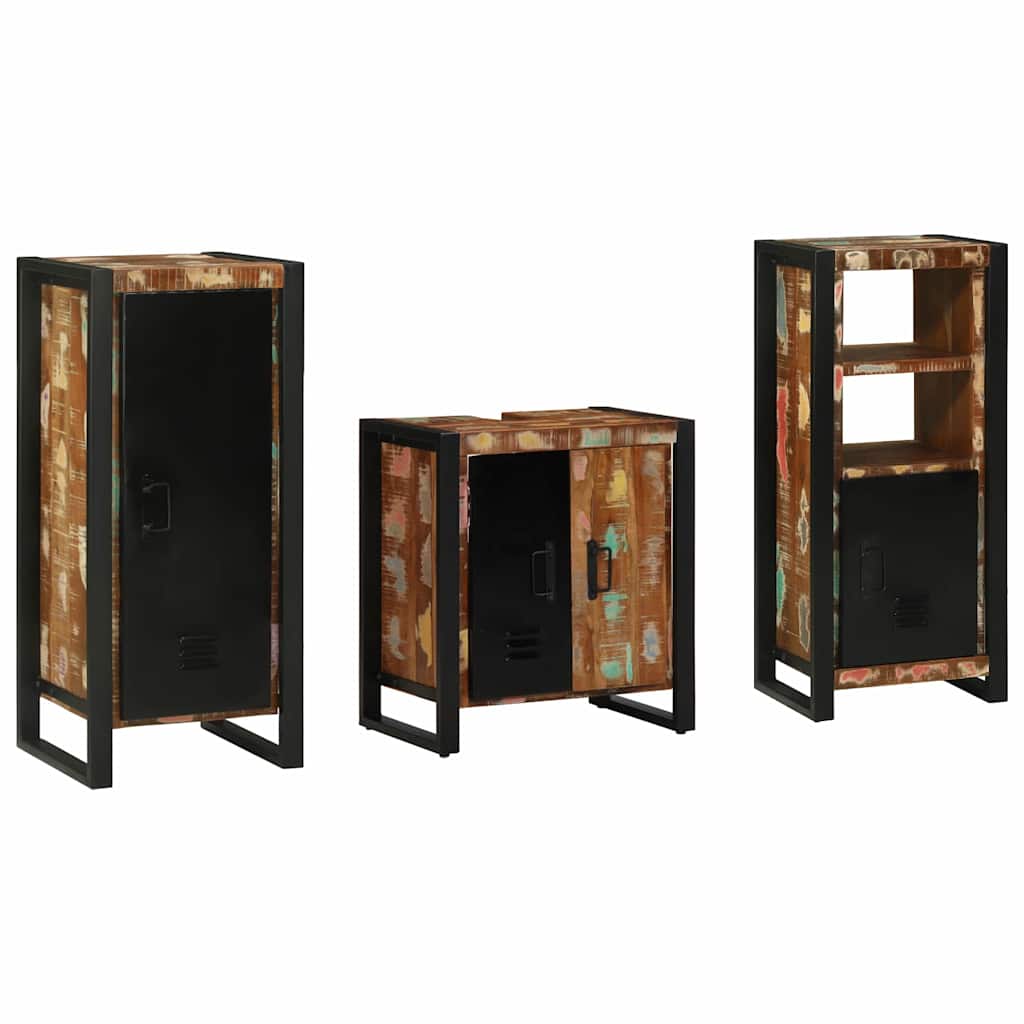 Bathroom Furniture Set 3 Pcs Multicolour