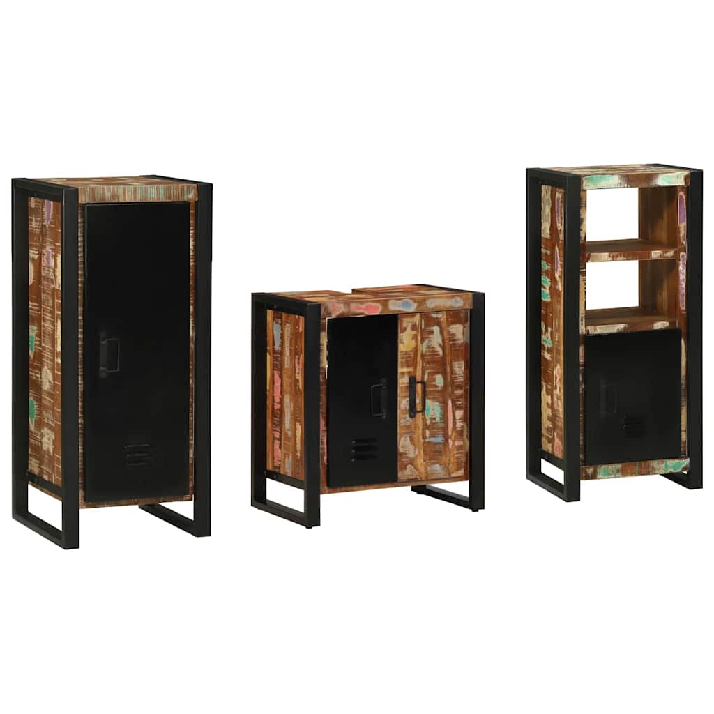 Bathroom Furniture Set 3 Pcs Multicolour