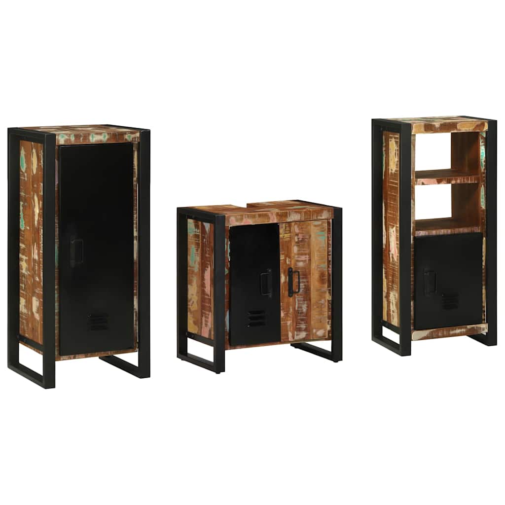 Bathroom Furniture Set 3 Pcs Multicolour
