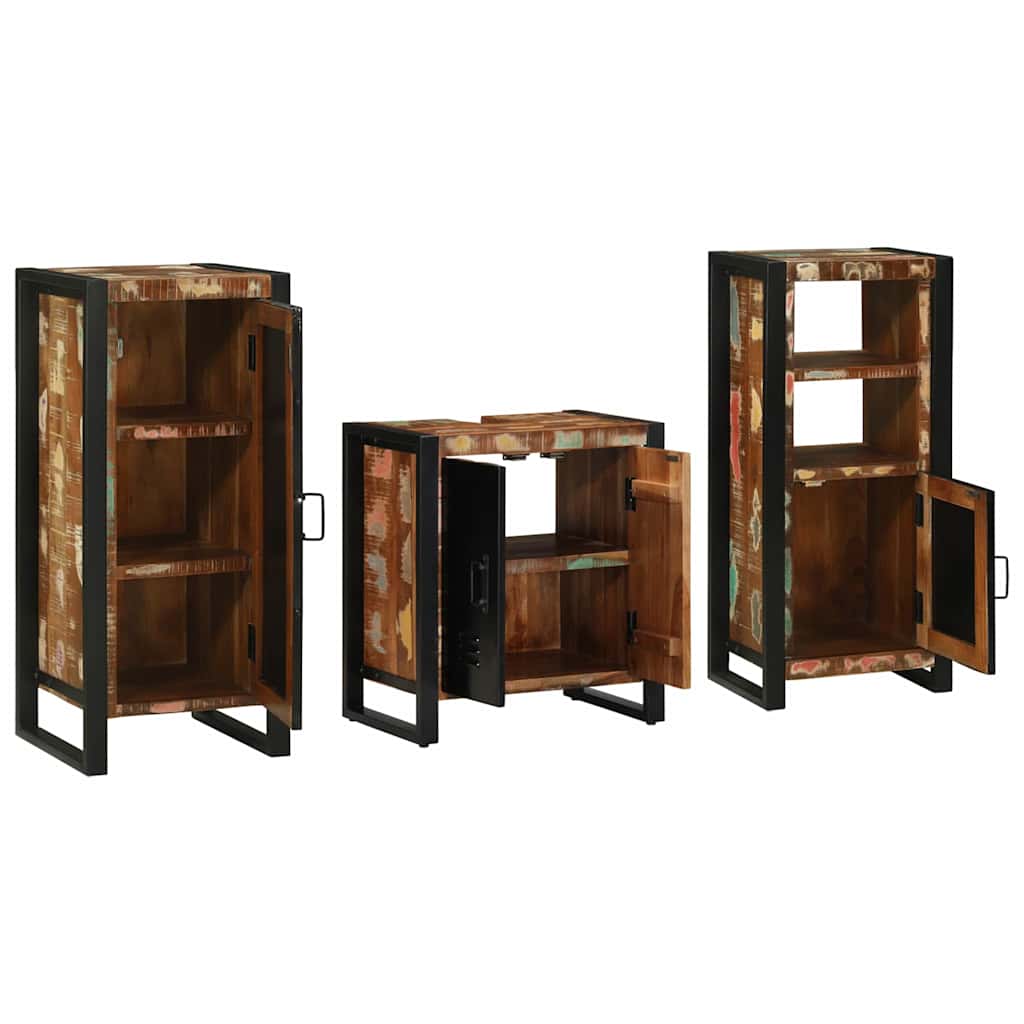 Bathroom Furniture Set 3 Pcs Multicolour