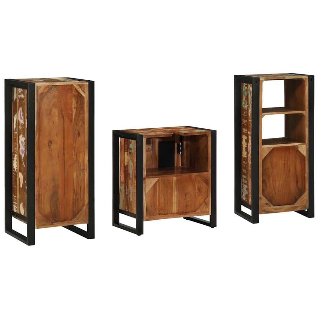 Bathroom Furniture Set 3 Pcs Multicolour