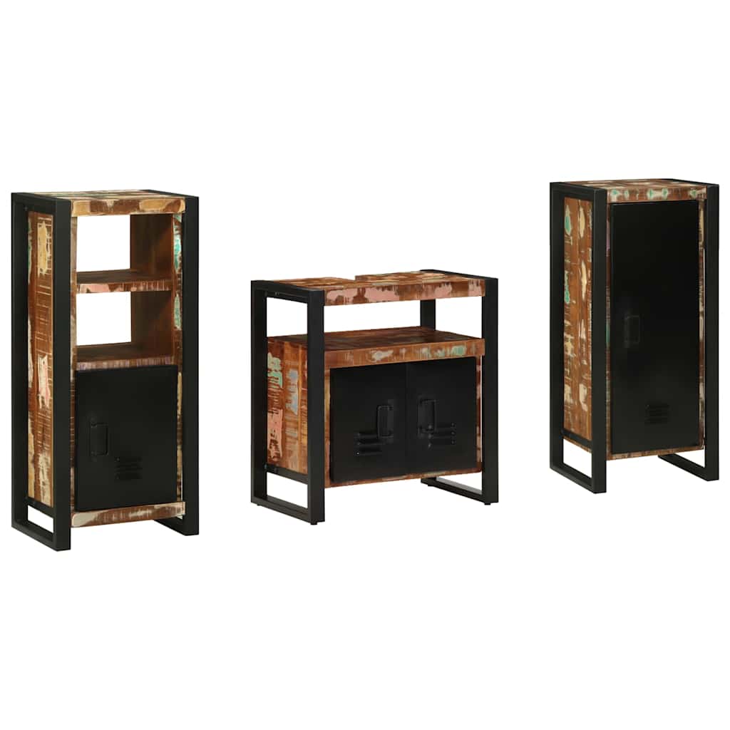Bathroom Furniture Set 3 Pcs Multicolour