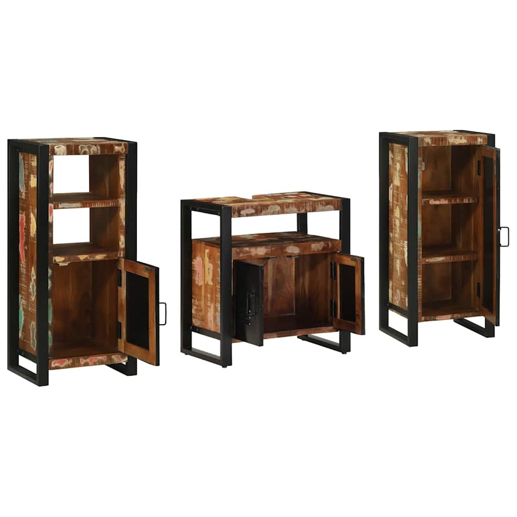 Bathroom Furniture Set 3 Pcs Multicolour