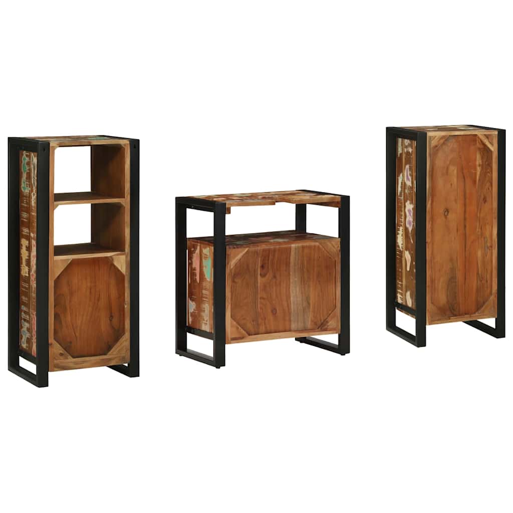 Bathroom Furniture Set 3 Pcs Multicolour