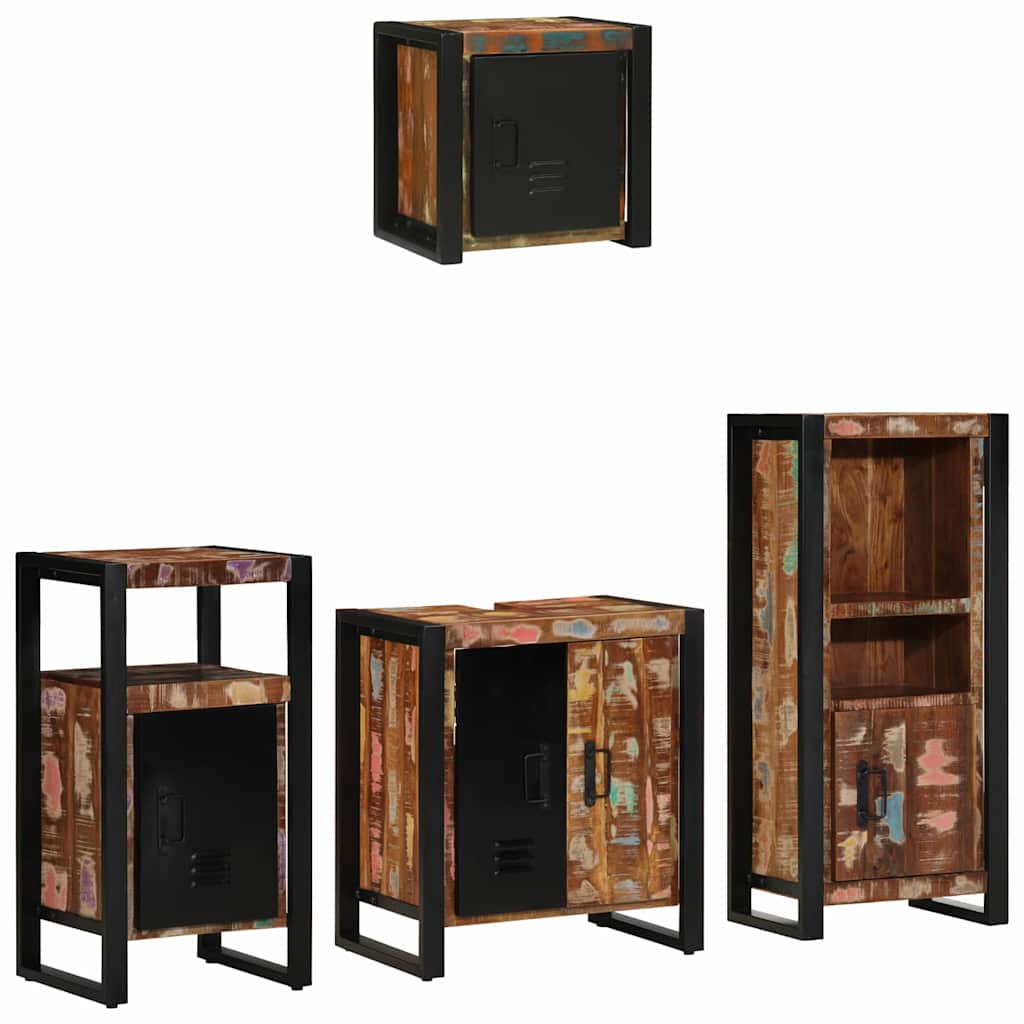 Bathroom Furniture Set 4 Pcs Multicolour