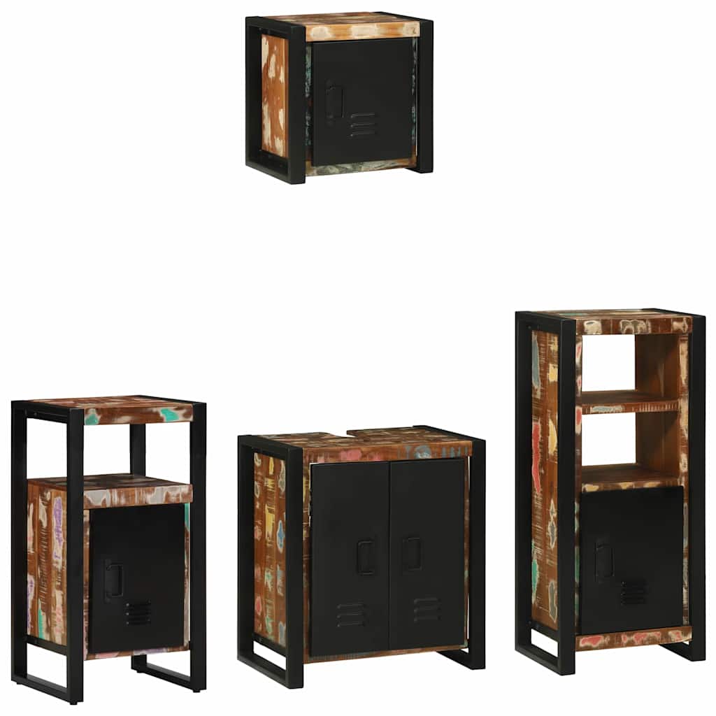 Bathroom Furniture Set With Shelf 4 Pcs Brown