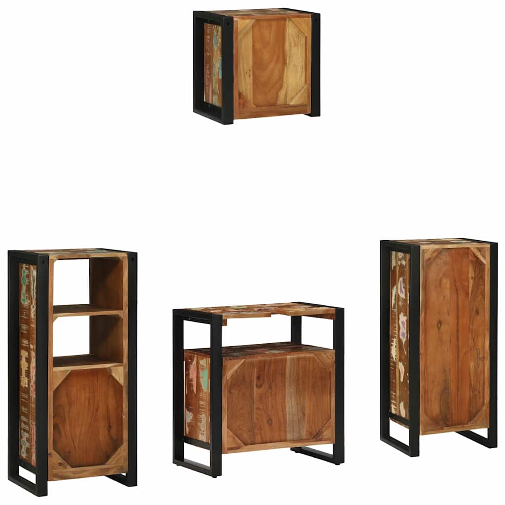 Bathroom Furniture Set 4 Pcs Multicolour