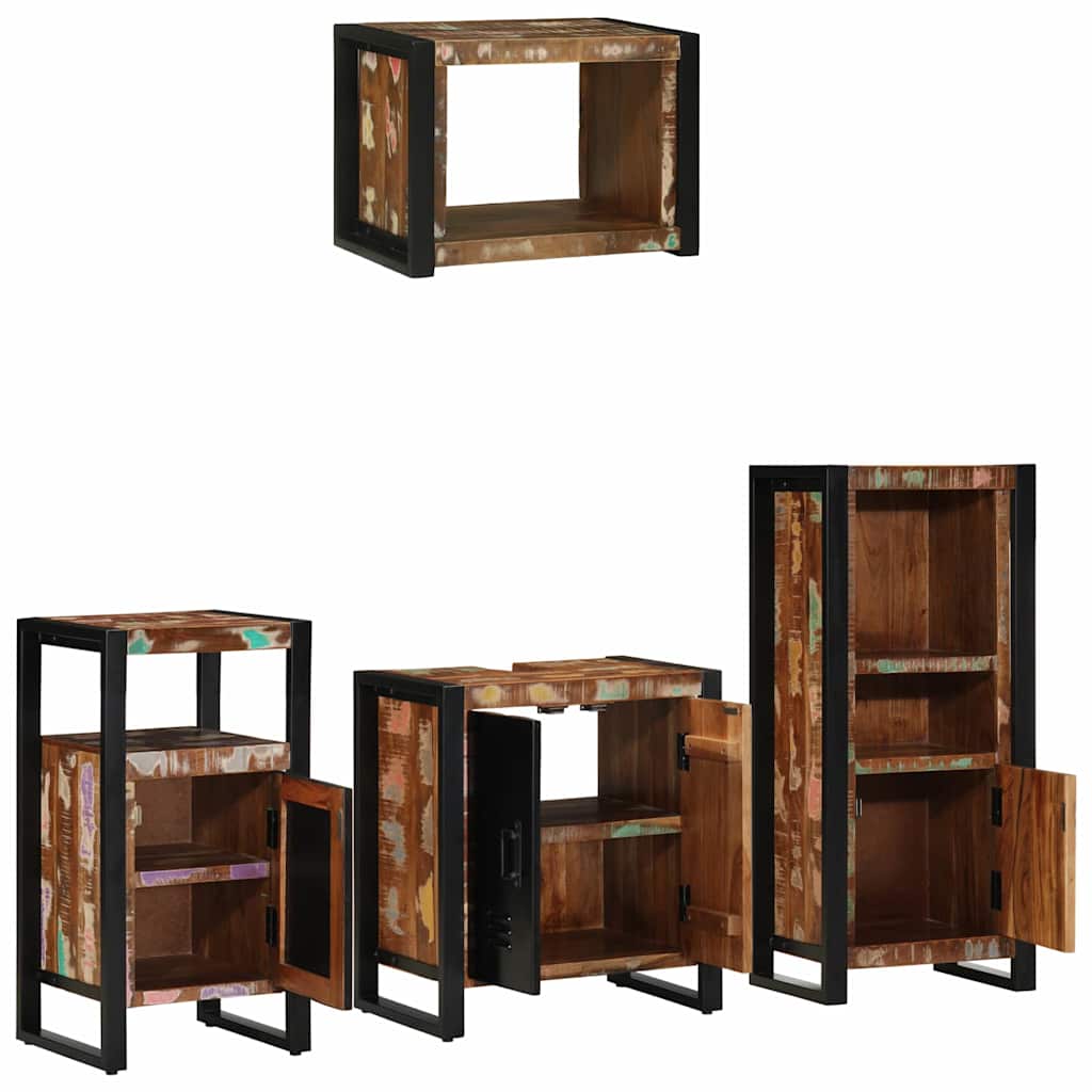Bathroom Furniture Set 4 Pcs Multicolour