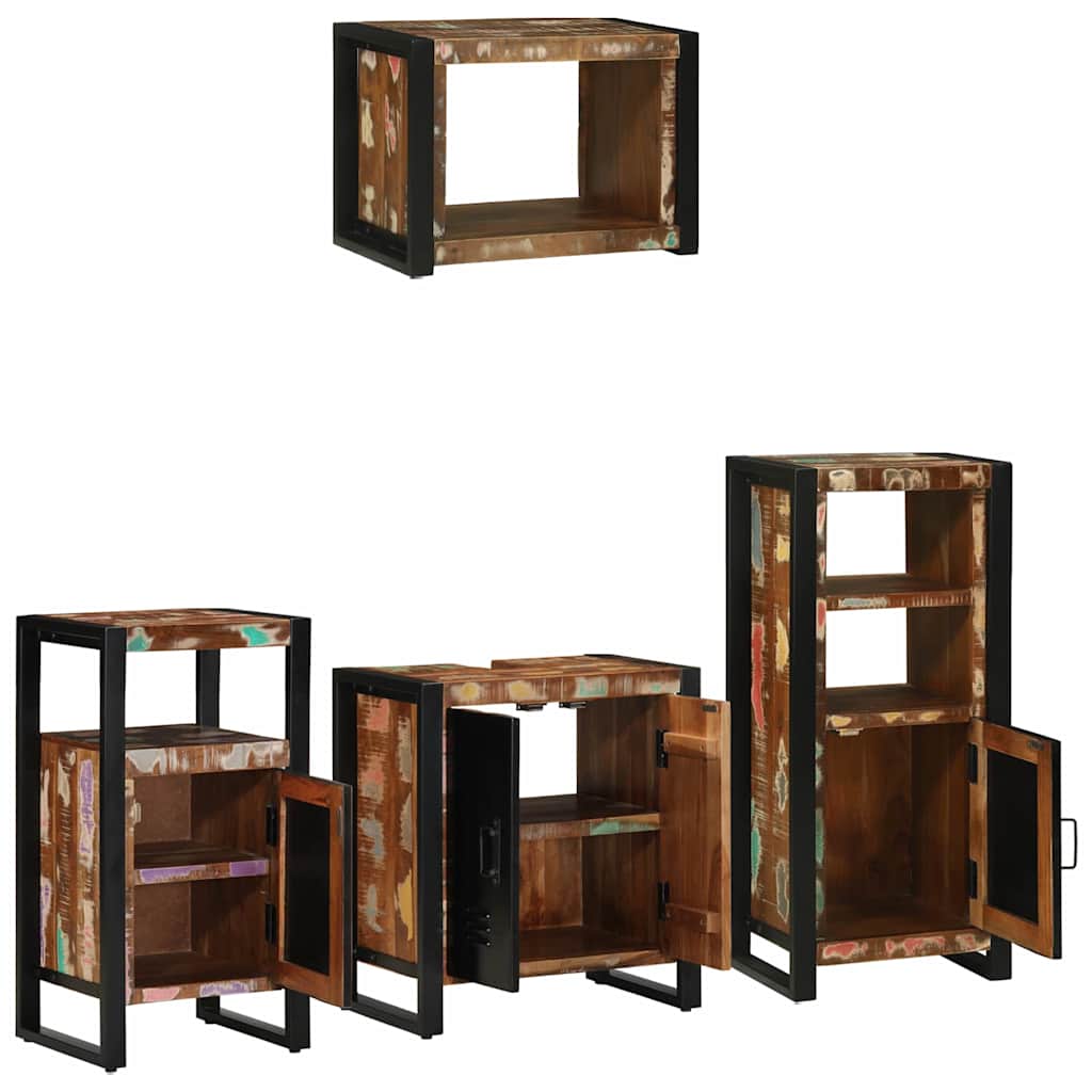 Bathroom Furniture Set 4 Pcs Multicolour