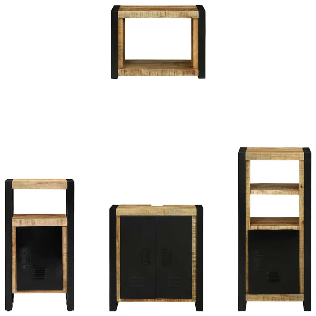 Bathroom Furniture Set With Shelf 4 Pcs Brown