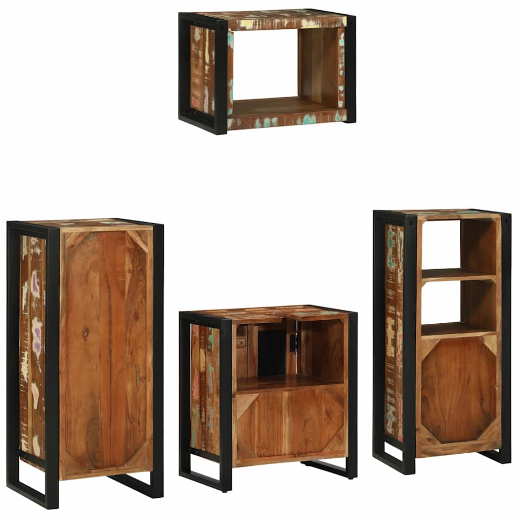 Bathroom Furniture Set 4 Pcs Multicolour