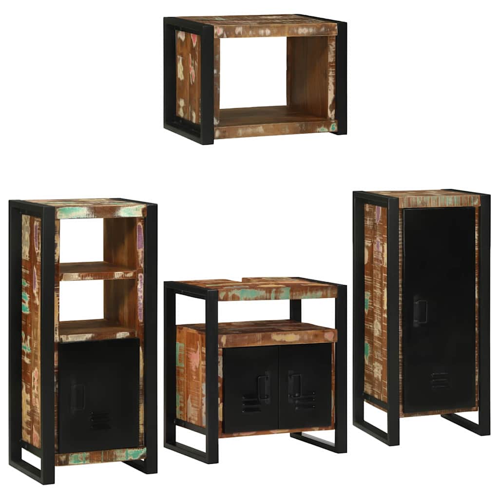Bathroom Furniture Set 4 Pcs Multicolour