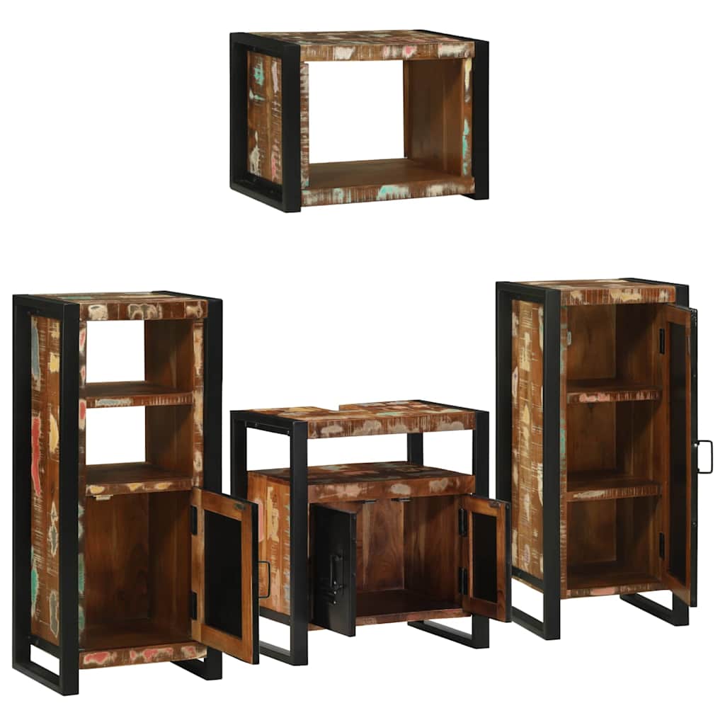 Bathroom Furniture Set 4 Pcs Multicolour