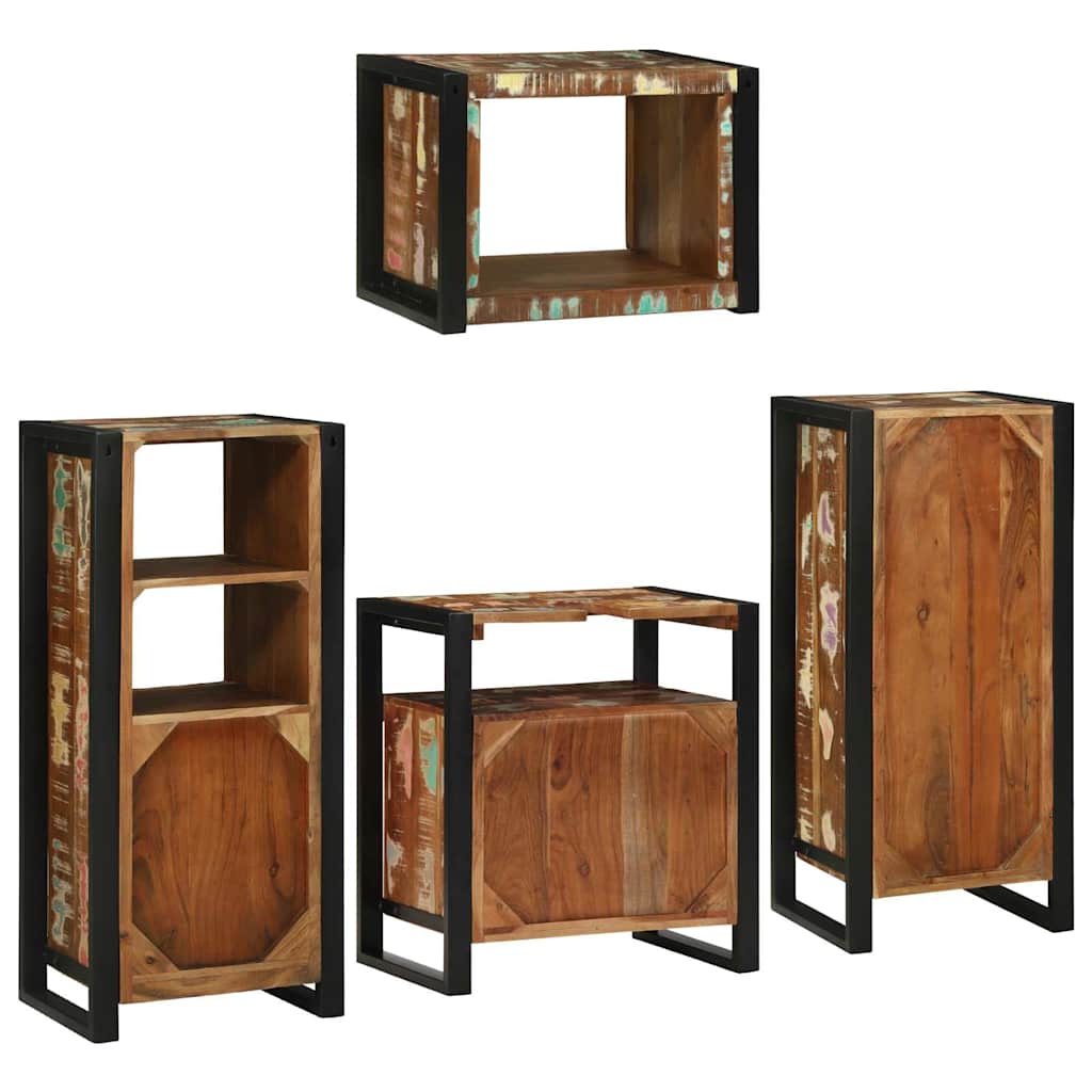Bathroom Furniture Set 4 Pcs Multicolour