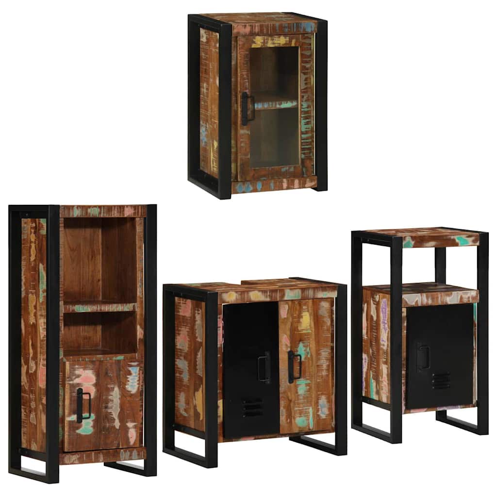 Bathroom Furniture Set 4 Pcs Multicolour
