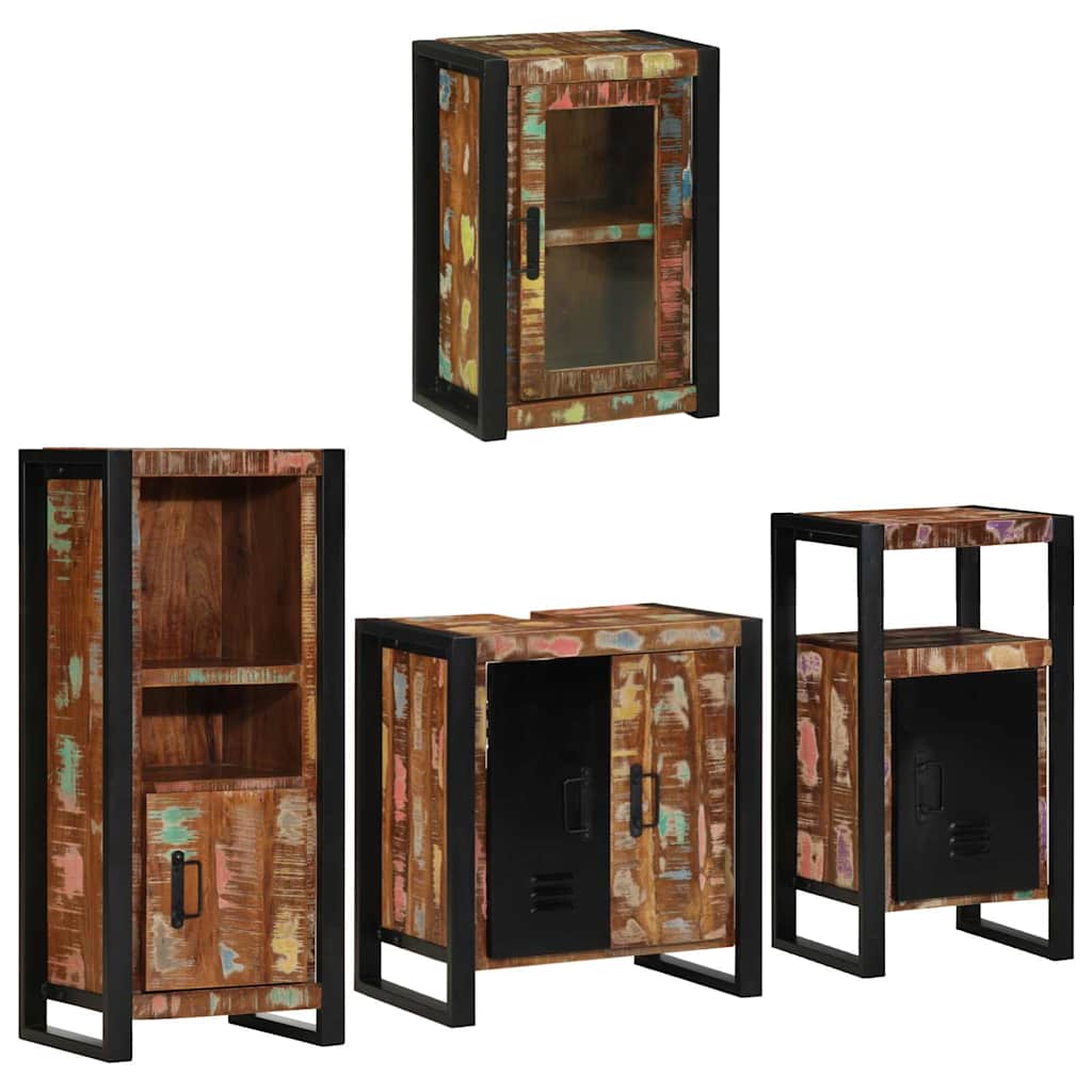 Bathroom Furniture Set 4 Pcs Multicolour