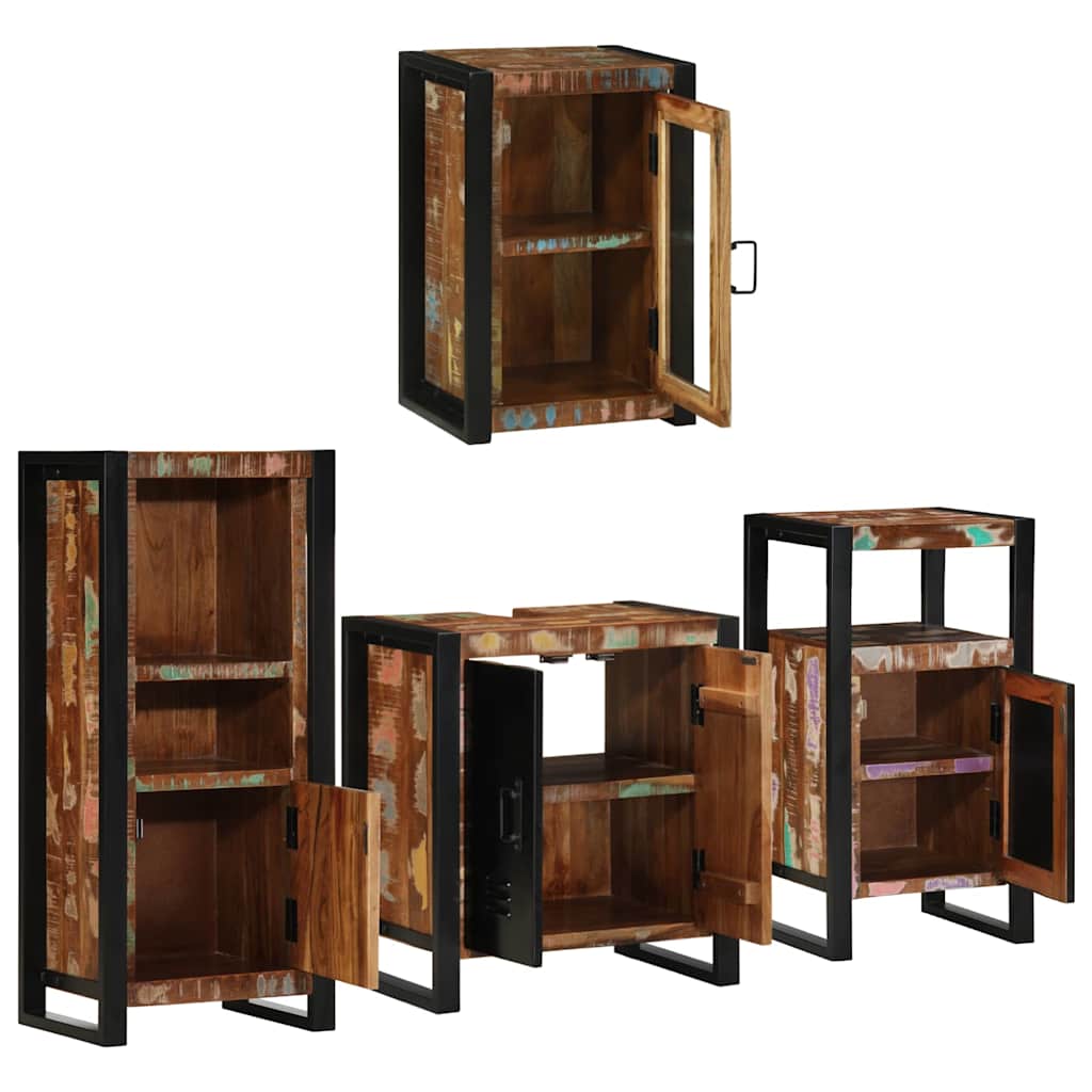 Bathroom Furniture Set 4 Pcs Multicolour