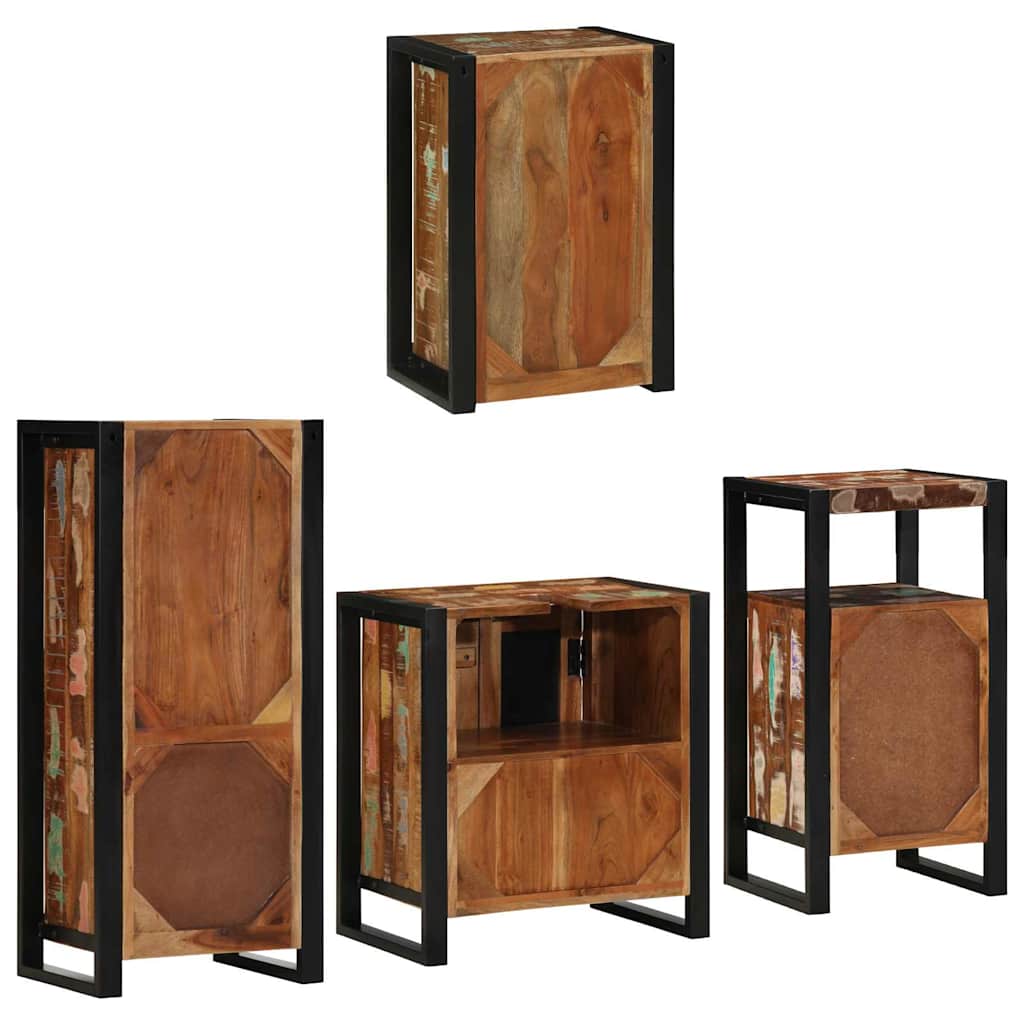 Bathroom Furniture Set 4 Pcs Multicolour