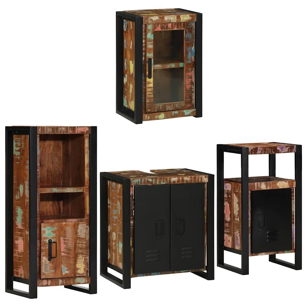 Bathroom Furniture Set 4 Pcs Multicolour