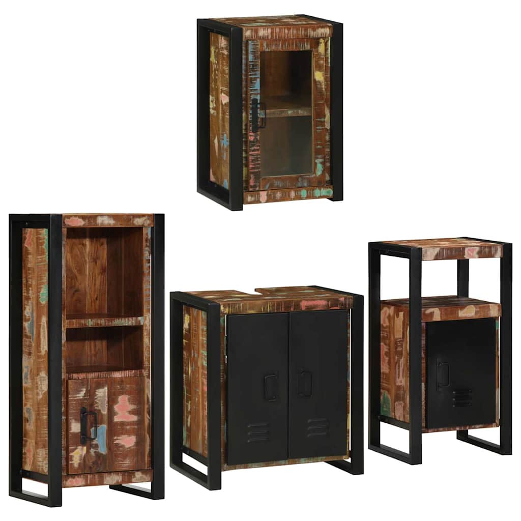 Bathroom Furniture Set 4 Pcs Multicolour