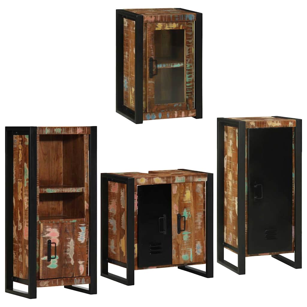 Bathroom Furniture Set 4 Pcs Multicolour